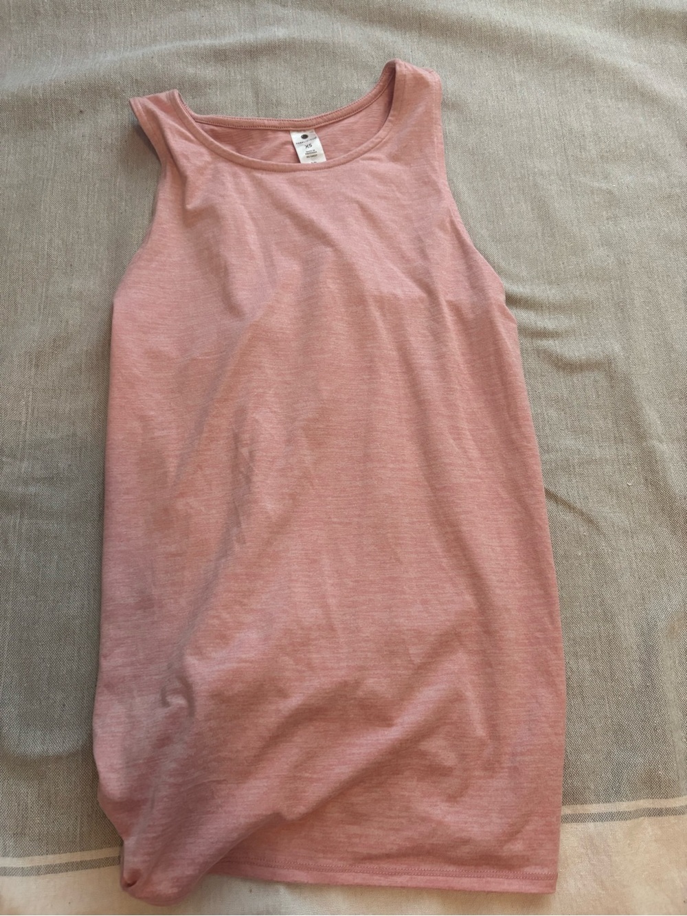 Pink Athletic Tank with Open Tie Back